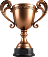 ai generado un bronce trofeo taza en un transparente antecedentes png