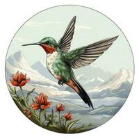 AI generated Hummingbird clipart on white background. AI Generated photo