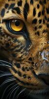 ai generado leopardo macro fotografía. ai generado foto