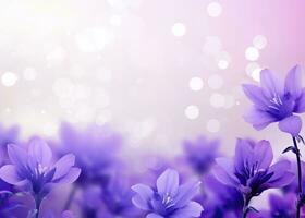 AI generated Abstract spring background with purple flowers. AI Generated photo