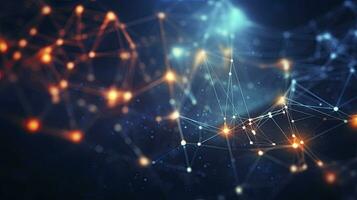 AI generated Abstract Digital Connections with Data and Blockchain Technology. AI Generated photo