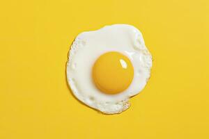 AI generated Fried egg on a yellow background. AI Generated photo