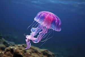 AI generated Mauve stinger purple jellyfish. AI Generated. photo