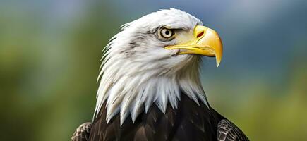 AI generated Portrait of an american bald eagle, wildlife. Generative AI photo