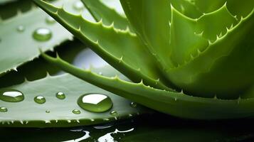 AI generated Visualizing the presentation of the plant Aloe Vera. Generative AI photo