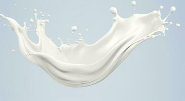 AI generated White milk splash isolated on background, liquid or Yogurt splash,  3d illustration. Generative AI photo