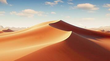 AI generated Desert with magical sands and dunes as inspiration for exotic adventures in dry climates.  AI Generated. photo
