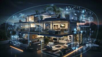 AI generated A Glimpse into the Connected Smart Home of Tomorrow. AI Generated photo