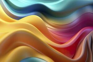 AI generated Abstract 3D Render. Colorful Background Design with Soft, Wavy Waves. Modern Abstract Wave Background. AI Generative photo