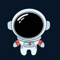 Astronaut colored outline isolated on background hand drawn vector art.