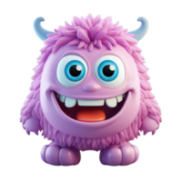 ai generado 3d linda monstruo personaje mascota png