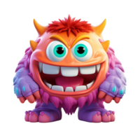 ai gegenereerd 3d schattig monster karakter mascotte png