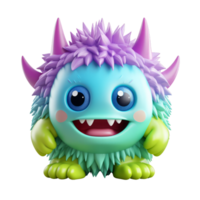 ai generado 3d linda monstruo personaje mascota png