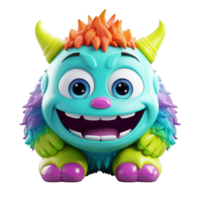 AI generated 3D Cute Monster Character Mascot png