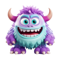 ai generado 3d linda monstruo personaje mascota png