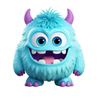 ai generado 3d linda monstruo personaje mascota png