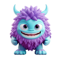 ai généré 3d mignonne monstre personnage mascotte png