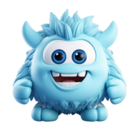 ai généré 3d mignonne monstre personnage mascotte png