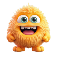 ai generado 3d linda monstruo personaje mascota png