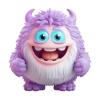 ai generado 3d linda monstruo personaje mascota png