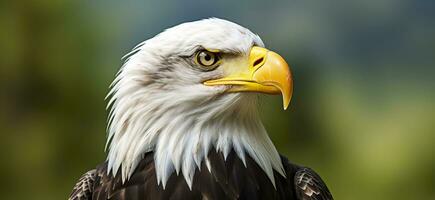 AI generated Portrait of an american bald eagle, wildlife. Generative AI photo