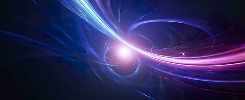 AI generated Neon colored glowing high energy singularity in space, 3D rendering. AI Generated photo