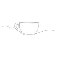 Coffee cup Continuous One line drawing. Line continuous drawing. Vector illustration