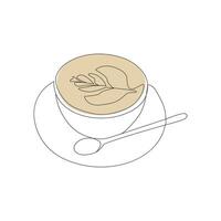 Coffee cup Continuous One line drawing. Line continuous drawing. Vector illustration