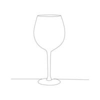 glasses one line art, continuous drawing. Vector illustration isolated on white background