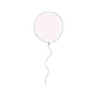 Balloon continuous Single line art, One sketch outline drawing vector illustration