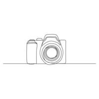 Camera single continuous line drawing. Continuous line draw design graphic vector illustration