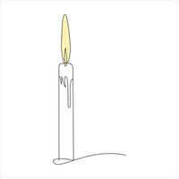 candle continuous line drawing art. one line drawing background. vector illustration