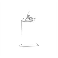 candle continuous line drawing art. one line drawing background. vector illustration