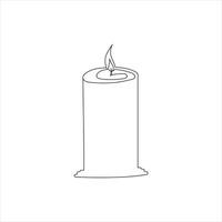 candle continuous line drawing art. one line drawing background. vector illustration