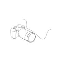 Camera single continuous line drawing. Continuous line draw design graphic vector illustration