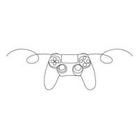 Game controller Single continuous line drawing video games PlayStation gaming controller. One line draw graphic design vector illustration