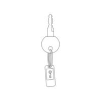 House lock key continuous one line vector art illustration and single outline simple  key  design