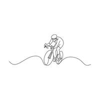 bicycle Single continuous line drawing . Trendy one line draw design vector illustration