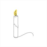 candle continuous line drawing art. one line drawing background. vector illustration