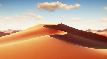 AI generated Desert with magical sands and dunes as inspiration for exotic adventures in dry climates.  AI Generated. photo