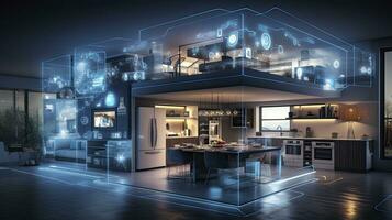 AI generated A Glimpse into the Connected Smart Home of Tomorrow. AI Generated photo