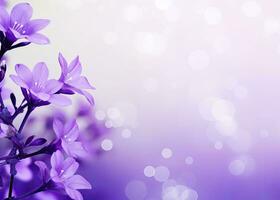 AI generated Abstract spring background with purple flowers. AI Generated photo