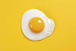 AI generated Fried egg on a yellow background. AI Generated photo