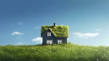 AI generated Green and environmentally friendly housing concept. AI Generated photo