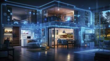 AI generated A Glimpse into the Connected Smart Home of Tomorrow. AI Generated photo