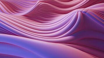 AI generated Abstract 3D image of digital waves in shades of pink and purple. AI Generated photo