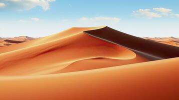 AI generated Desert with magical sands and dunes as inspiration for exotic adventures in dry climates.  AI Generated. photo