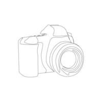 Camera single continuous line drawing. Continuous line draw design graphic vector illustration