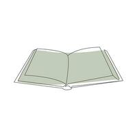 book continuous one  line drawing. open book with flying pages. Vector illustration
