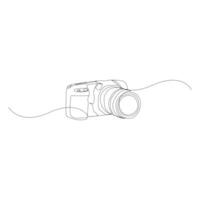 Camera single continuous line drawing. Continuous line draw design graphic vector illustration